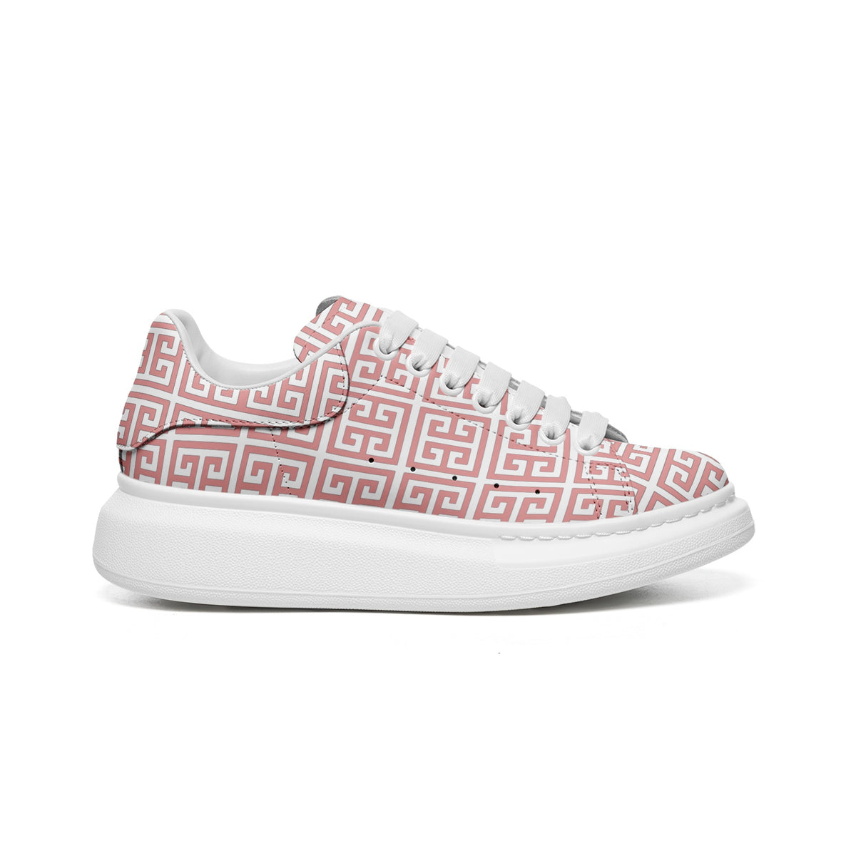 Unisex Non Slip Lace Up Faux Leather Sneakers