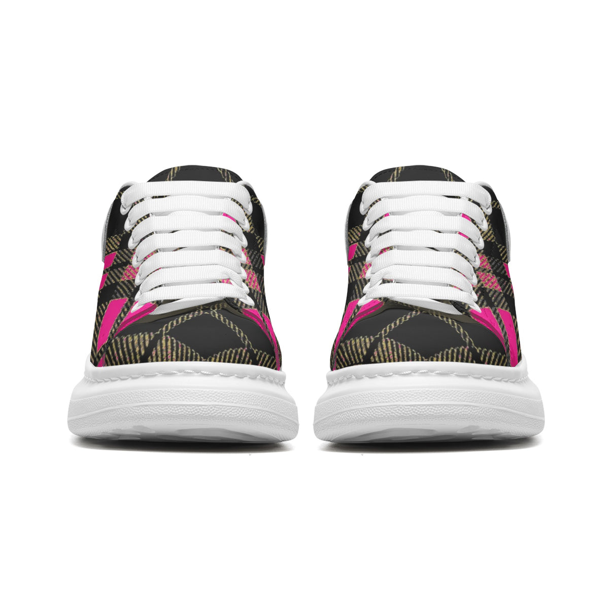 Unisex Non Slip Lace Up Faux Leather Sneakers