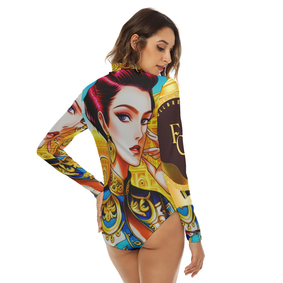 FullbreedCustom Women's Turtleneck Long Sleeve Bodysuit