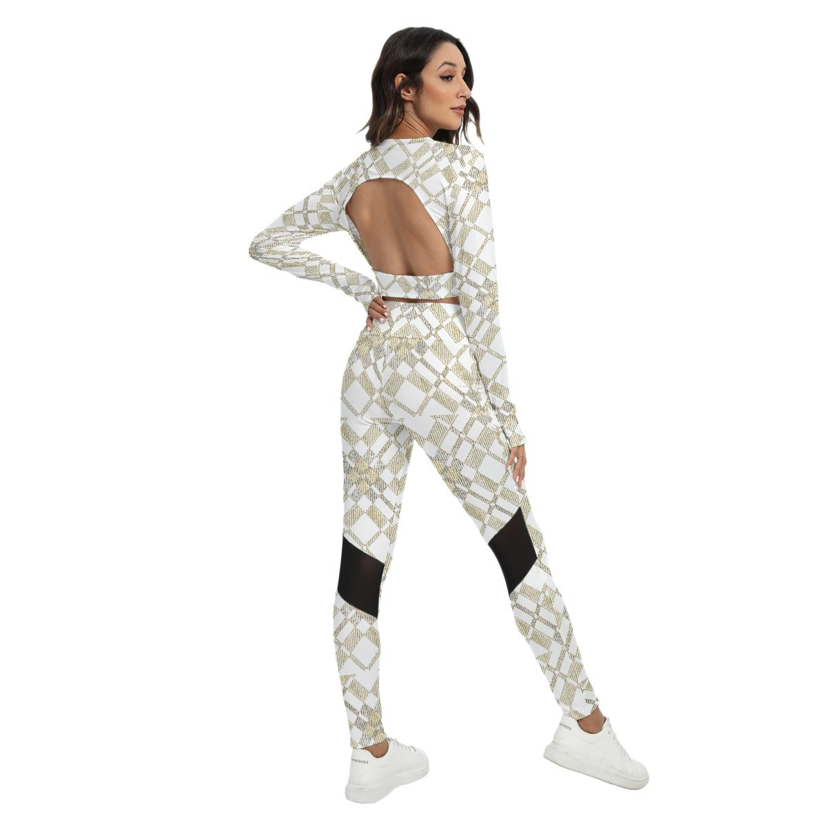 kokorepublic Print Women's Sport Set With Backless Top And Leggings