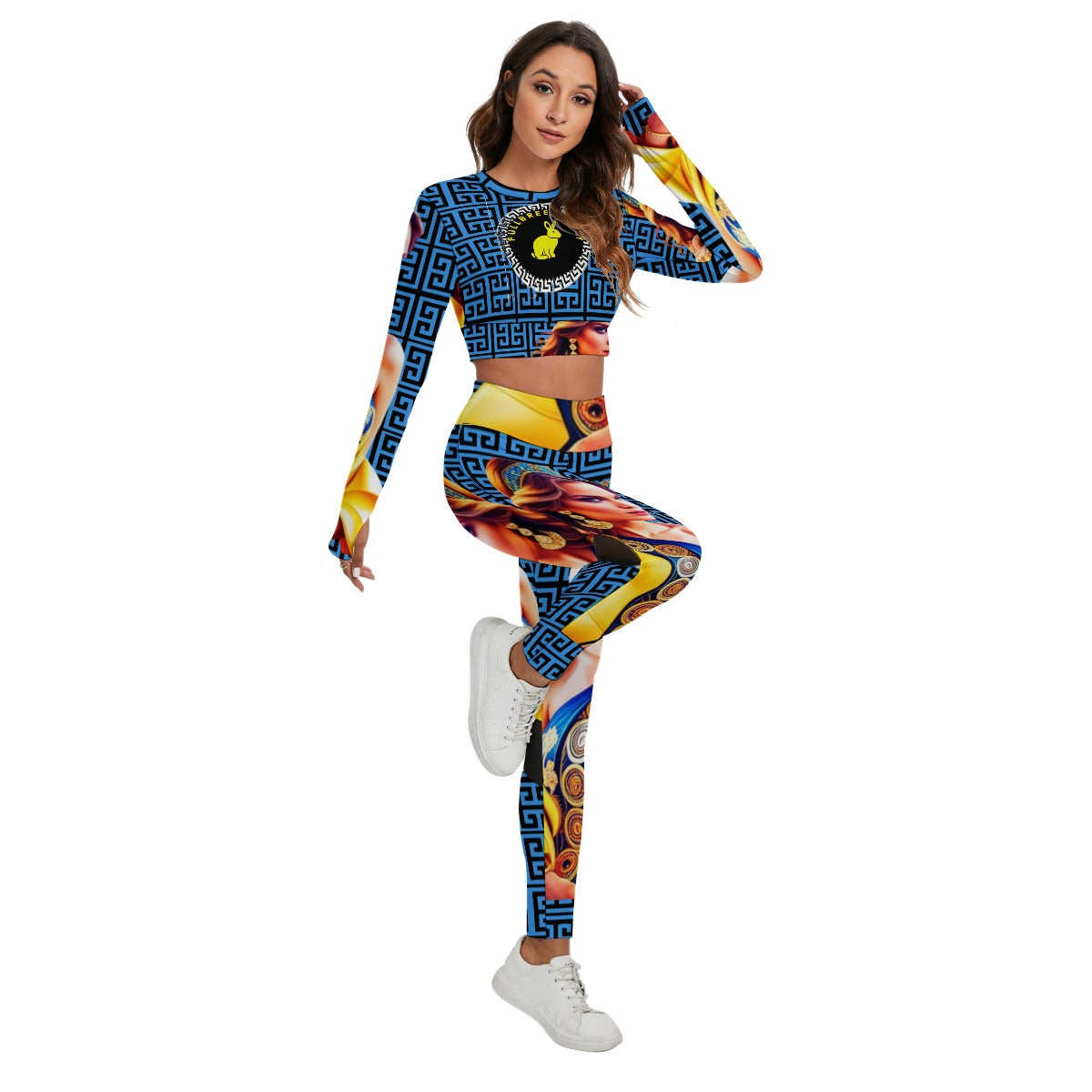 iamfullbreedcustom Print Women's Sport Set With Backless Top And Leggings