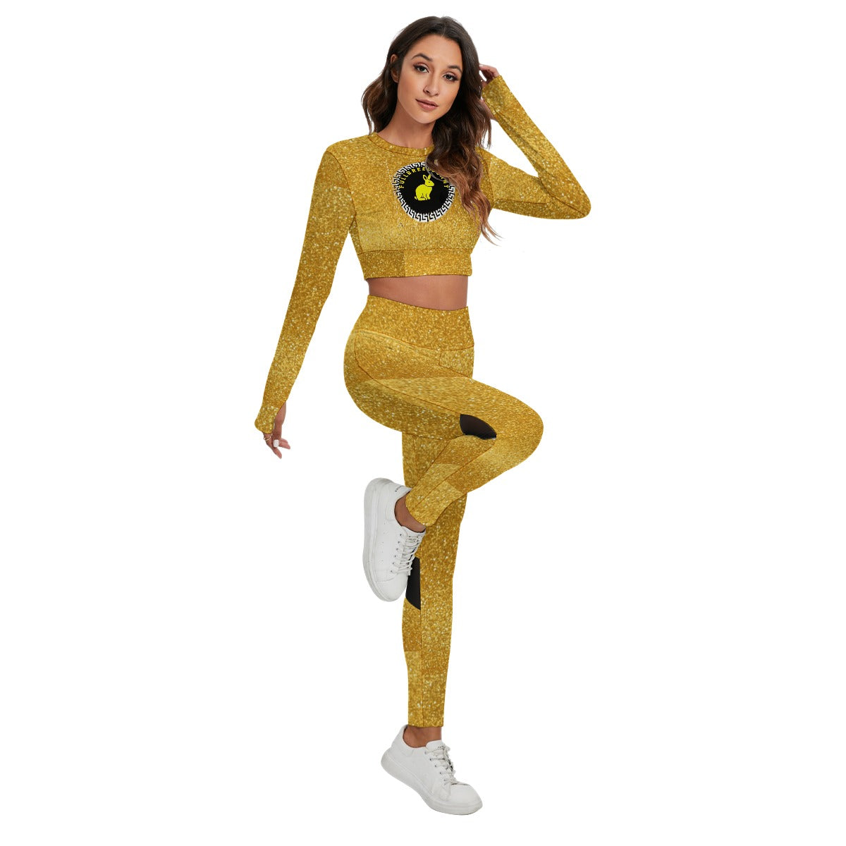 fullbreedcustom Print Women's Sport Set With Backless Top And Leggings