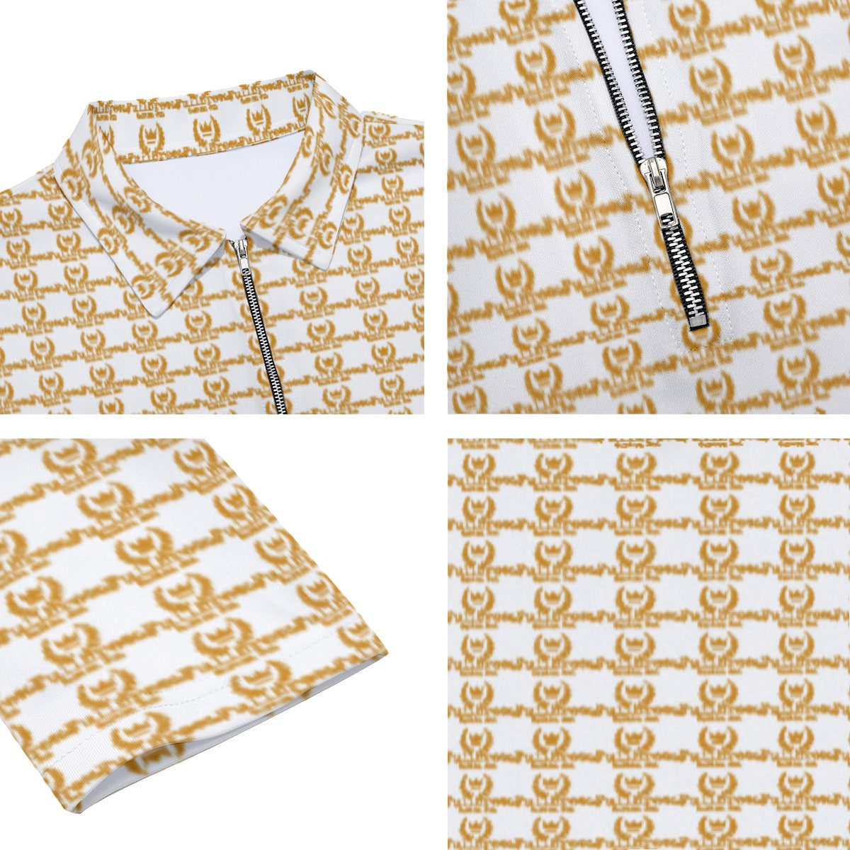 FullbreedCustom Print Men's Lapel T-shirt With Neckline Zipper Closure