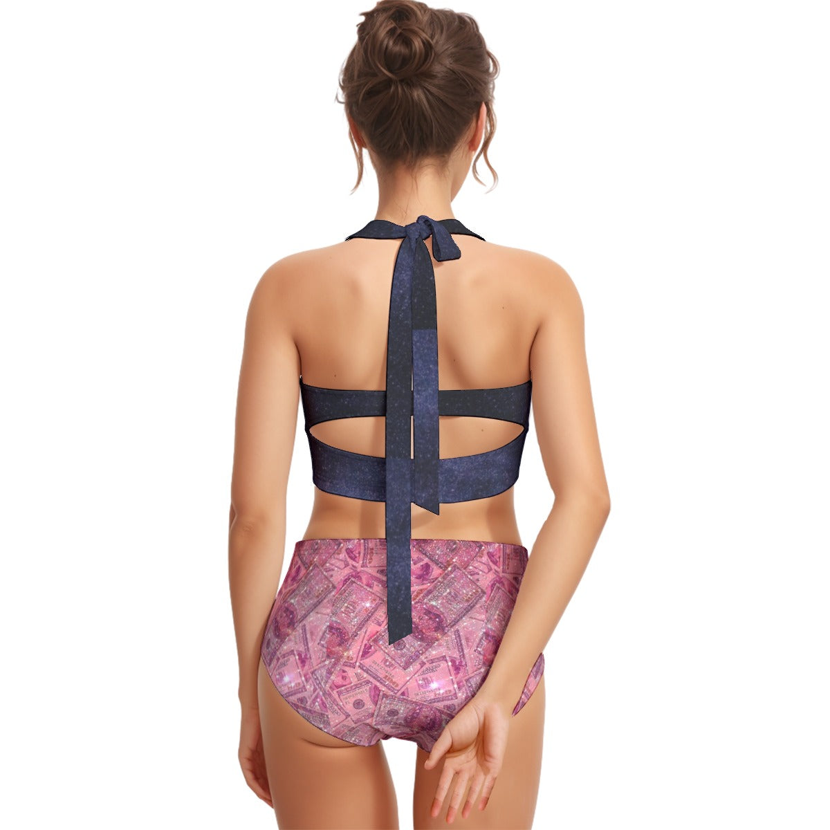 Kokorepublic Print Women's Swimsuit Set With Halter