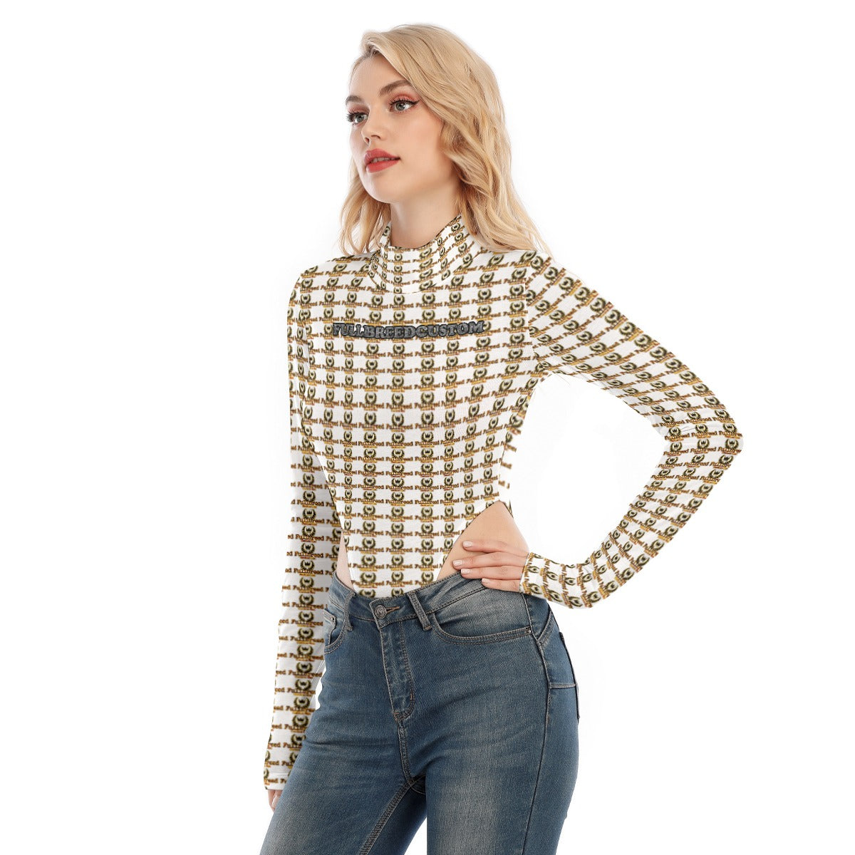 kokorepublic Print Women's Turtleneck Long Sleeve Jumpsuits