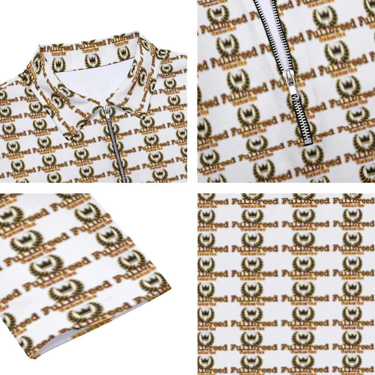 FullbreedCustom Print Men's Lapel T-shirt With Neckline Zipper Closure