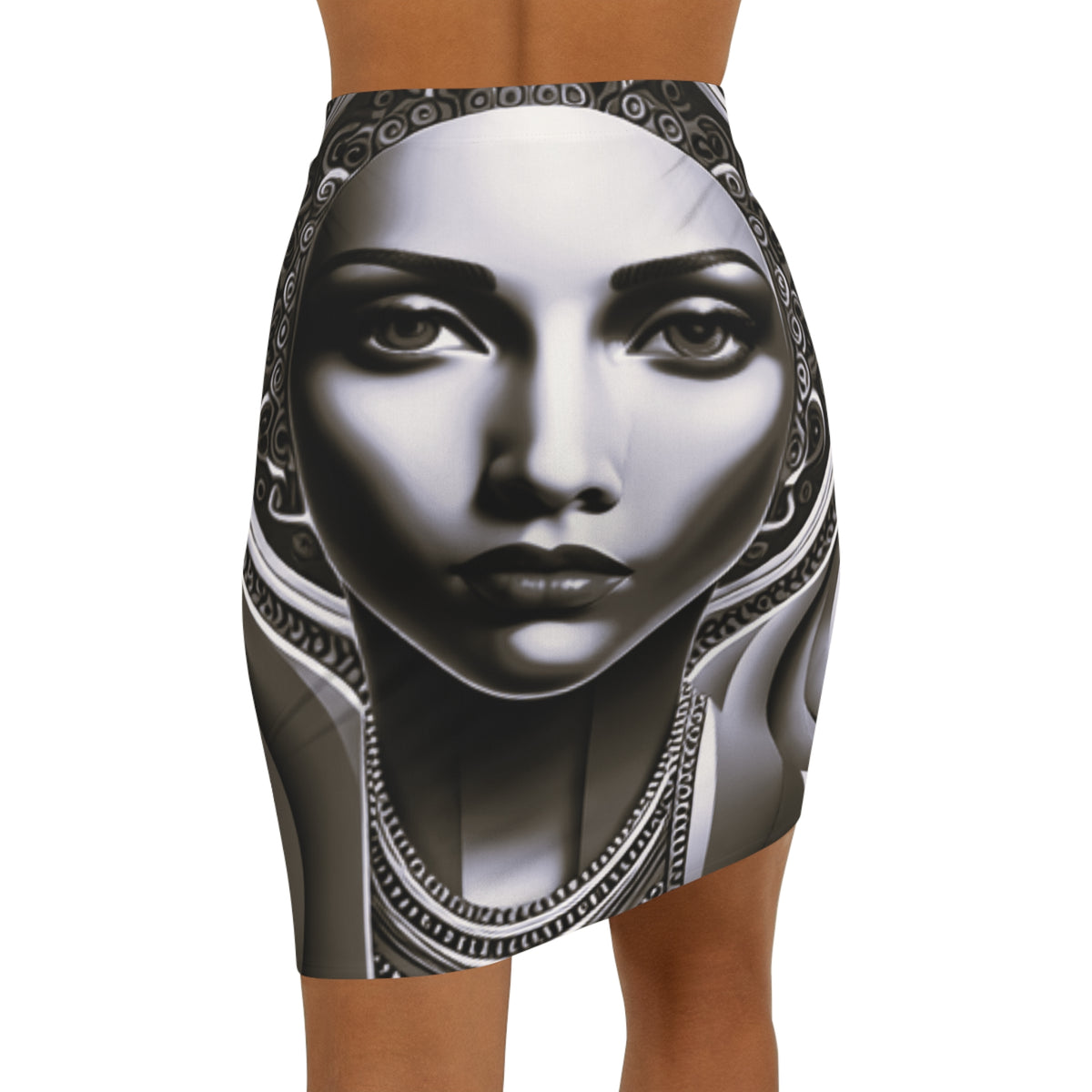 kokorepublic Women's Mid-Waist Pencil Skirt (AOP)