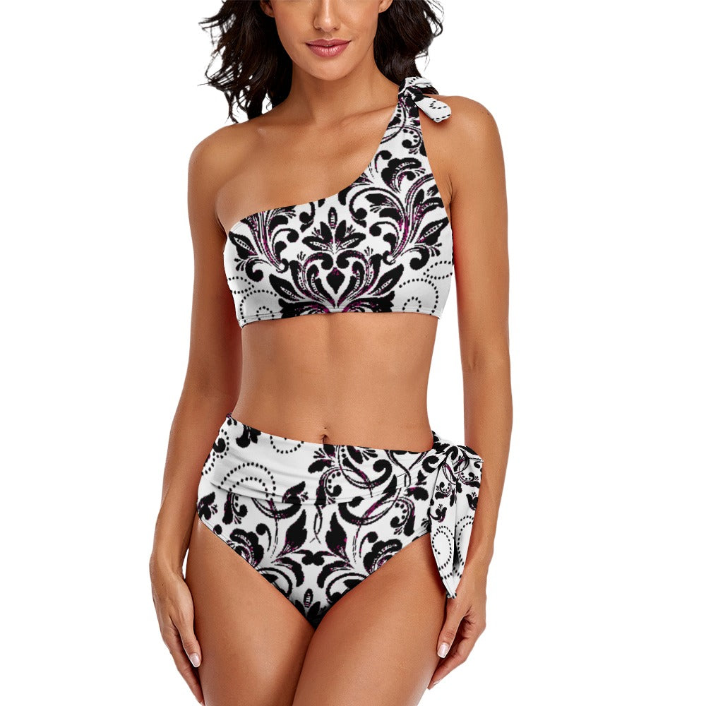 kokorepublic Women's Two Piece Sexy One Shoulder Bikini Swimsuit