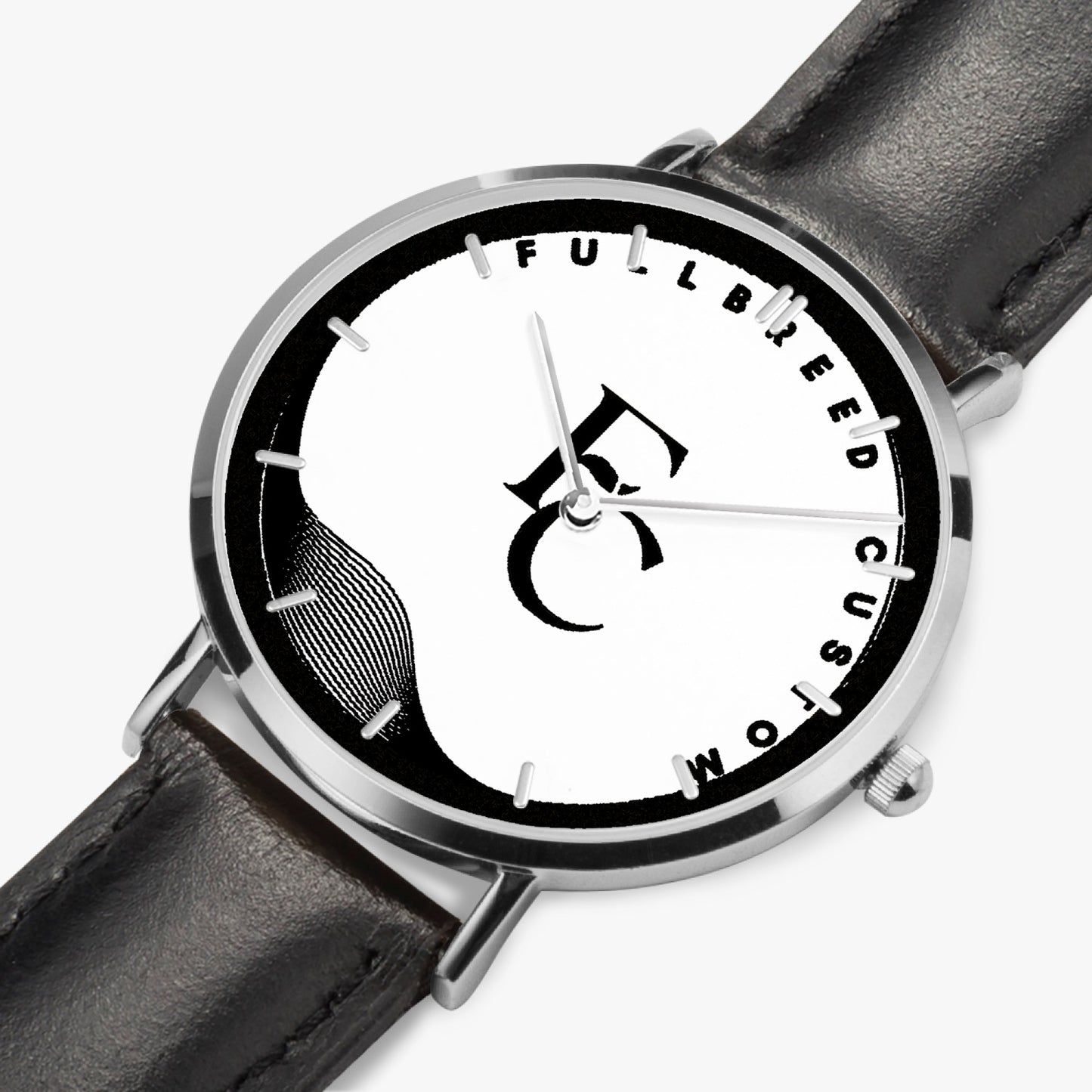 kokorepublic 165. Hot Selling Ultra-Thin Leather Strap Quartz Watch (Silver With Indicators)