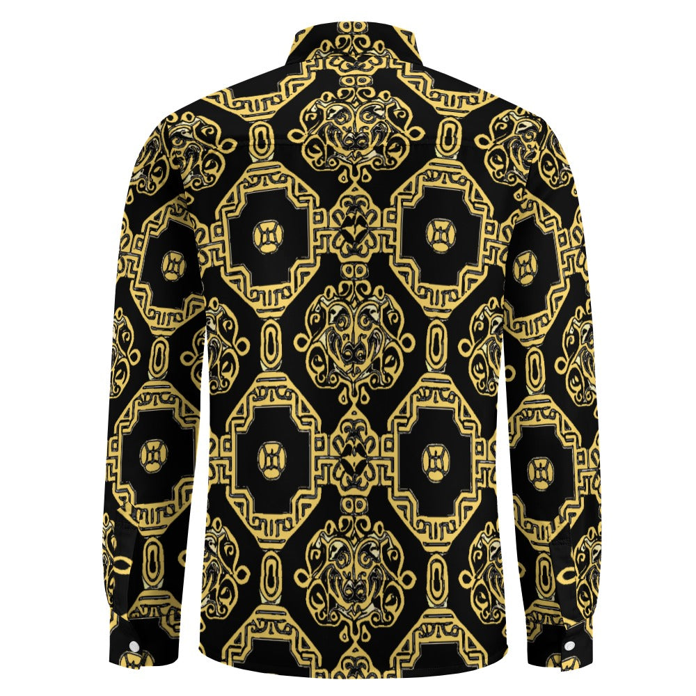 kokorepublic Peach Velvet Casual One Pocket Long Sleeve Shirt