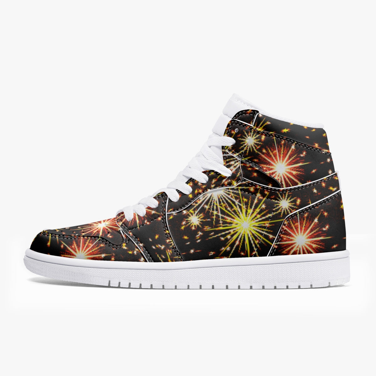 1035. AJ1 High-Top Leather Sneakers - White