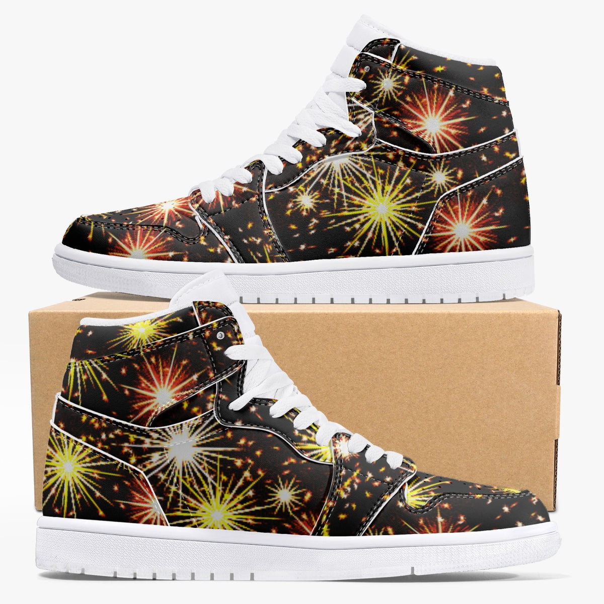 1035. AJ1 High-Top Leather Sneakers - White