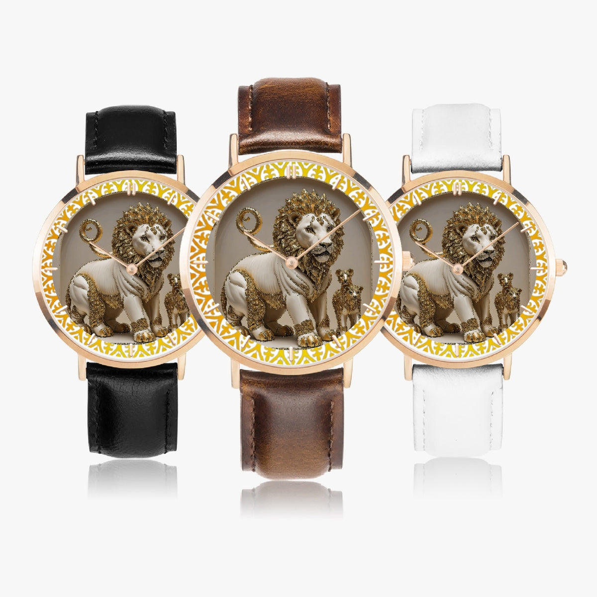 164. Hot Selling Ultra-Thin Leather Strap Quartz Watch (Rose Gold With Indicators)