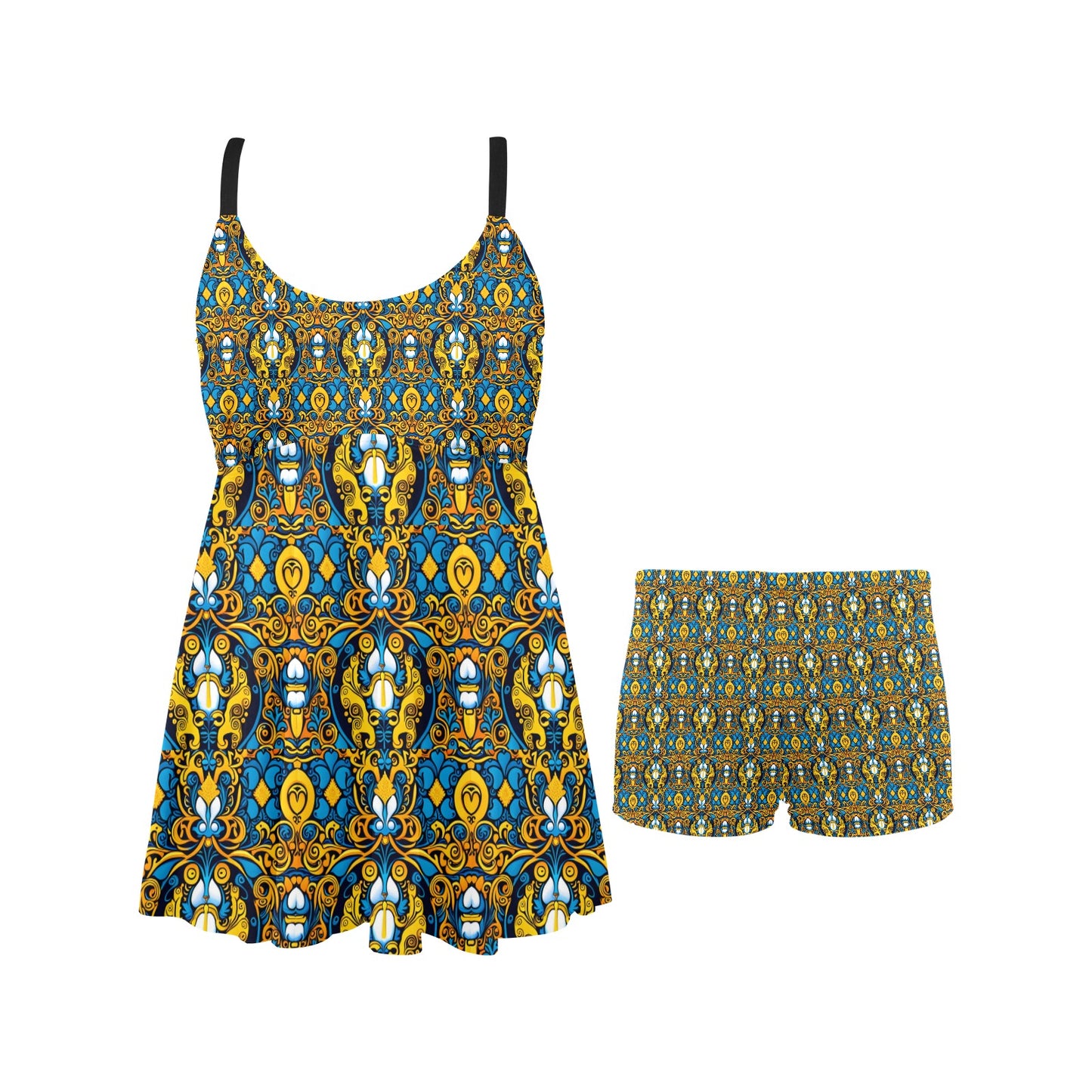 Chest Pleat Swim Dress (S31)