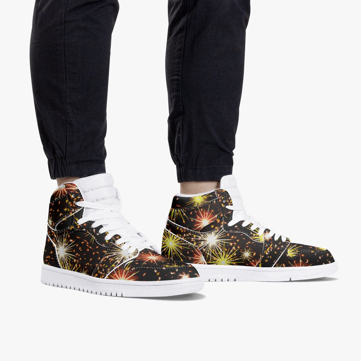 1035. AJ1 High-Top Leather Sneakers - White