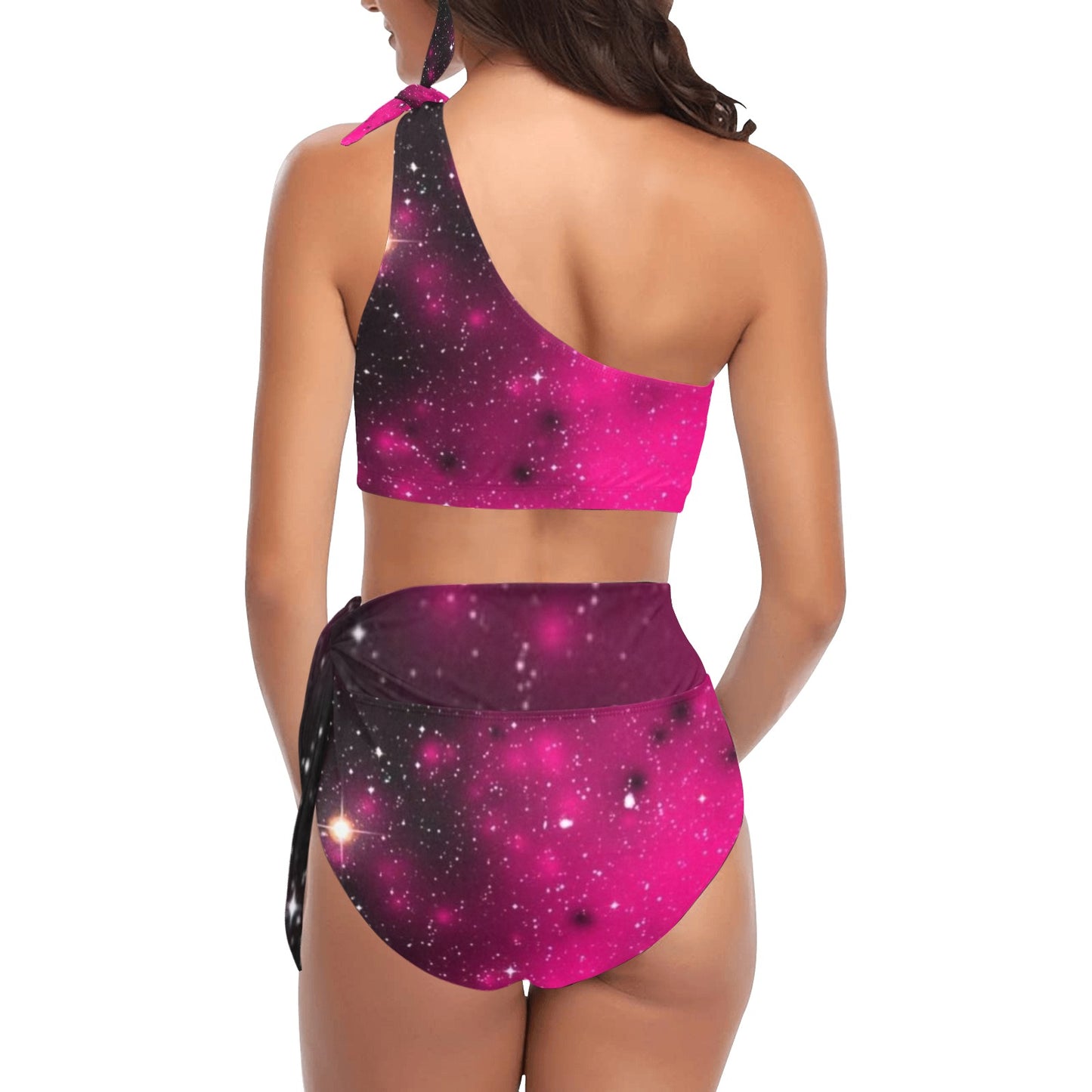 kokorepublic High Waisted One Shoulder Bikini Set (S16)