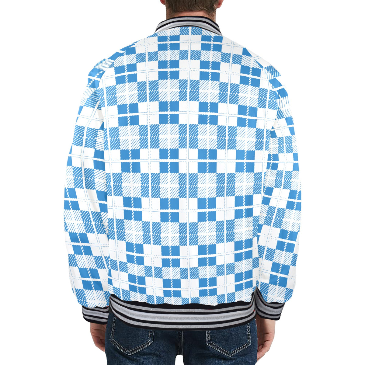 kokorepublicNew Men's Striped Trim Bomber Jacket