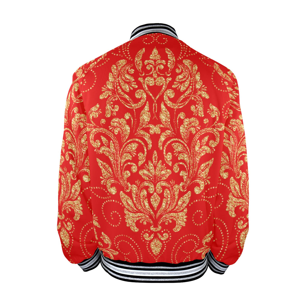 kokorepublicboutique Men's Striped Trim Bomber Jacket