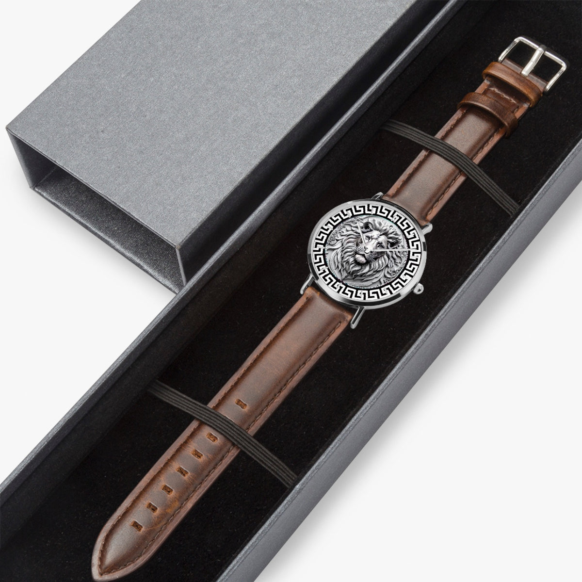 165. Hot Selling Ultra-Thin Leather Strap Quartz Watch (Silver With Indicators)