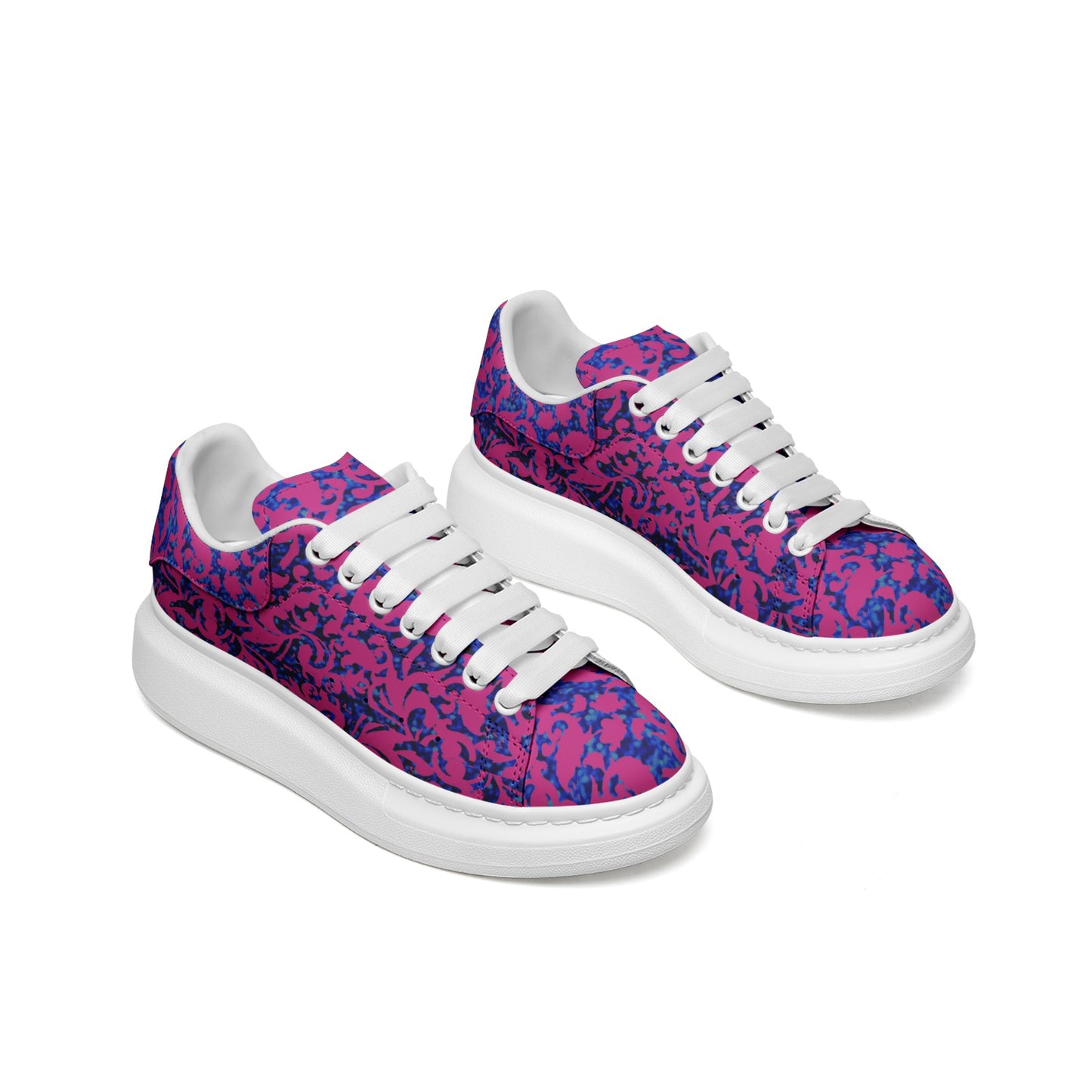 fullbreedcustom Unisex Non Slip Lace Up Faux Leather Sneakers