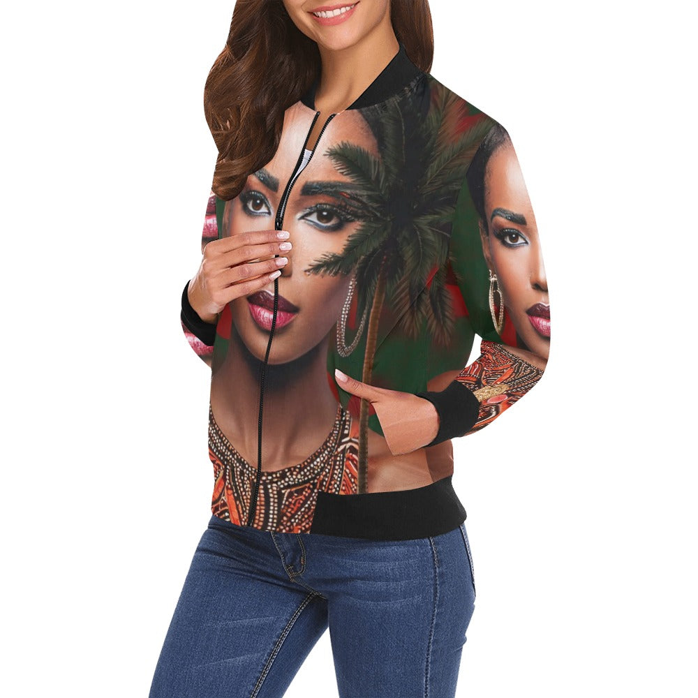 kokorepublic Print Bomber Jacket for Women ( H19)