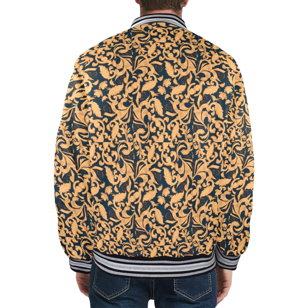 kokorepublic New Men's Striped Trim Bomber Jacket