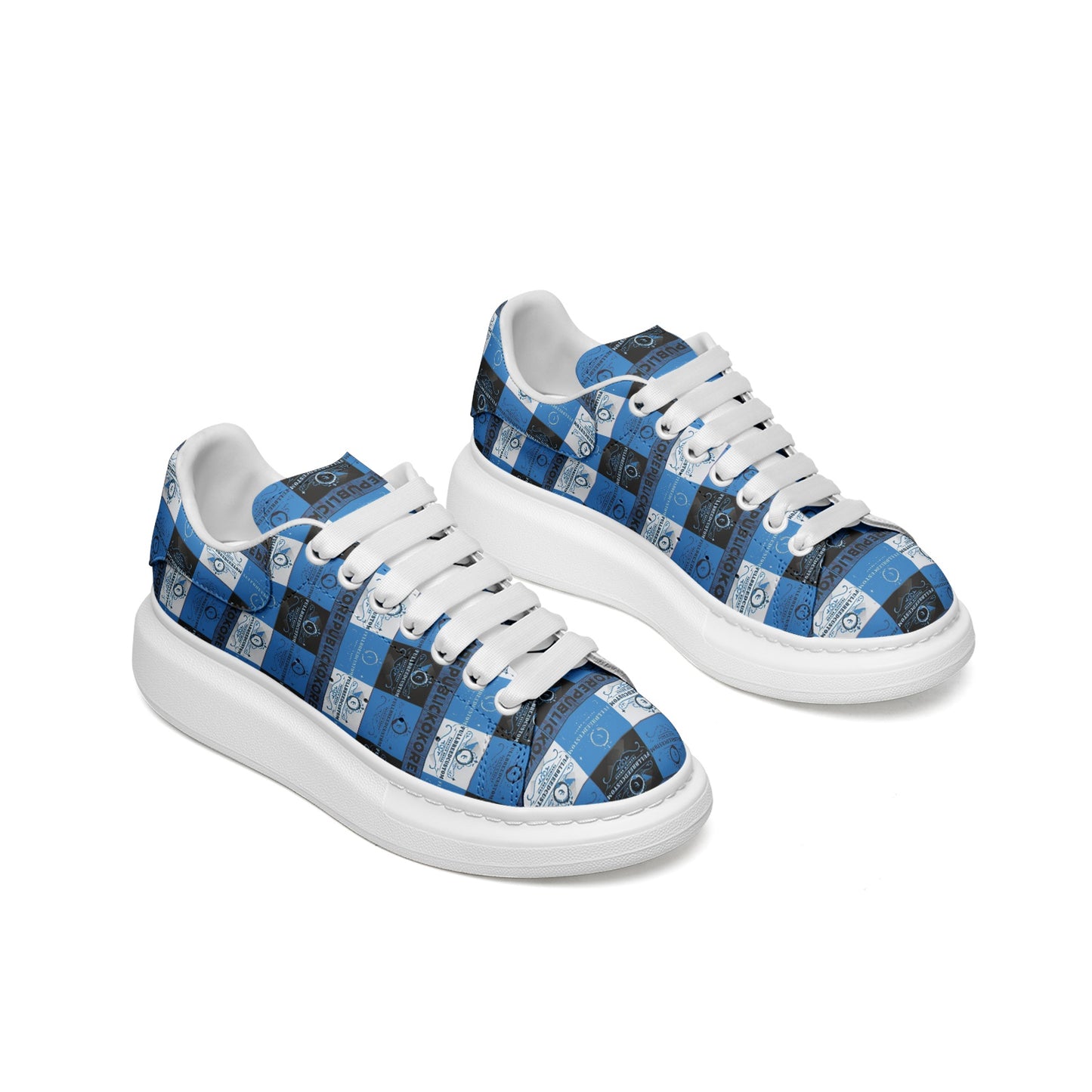 Fullbreedcustom Unisex Non Slip Lace Up Faux Leather Sneakers