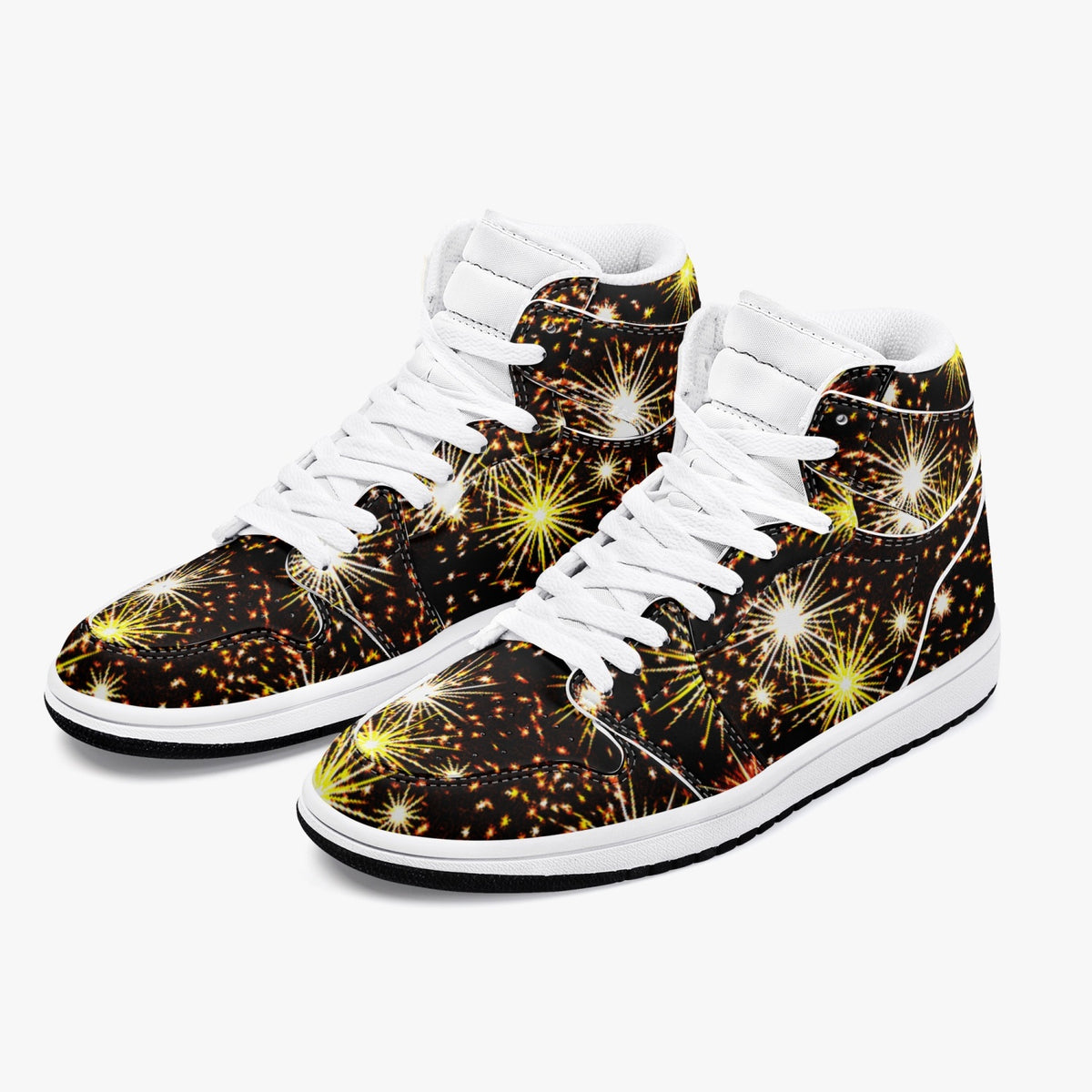 352. AJ1 Black High-Top Leather Sneakers