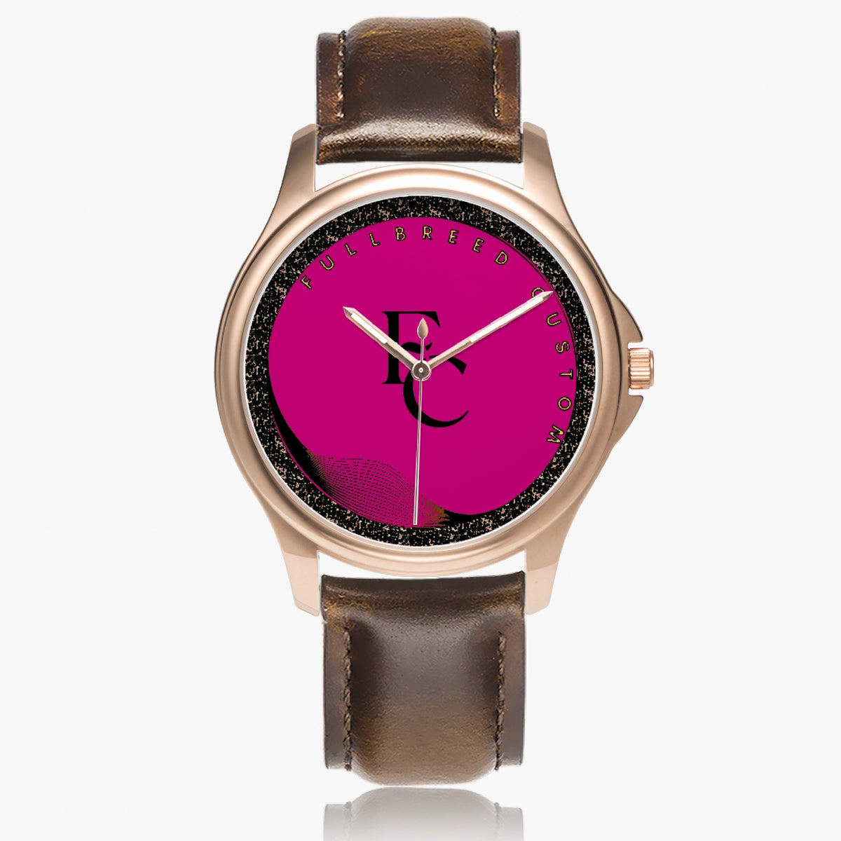Fullbreed Collection148. Stylish Classic Leather Strap Quartz Watch (Rose Gold)