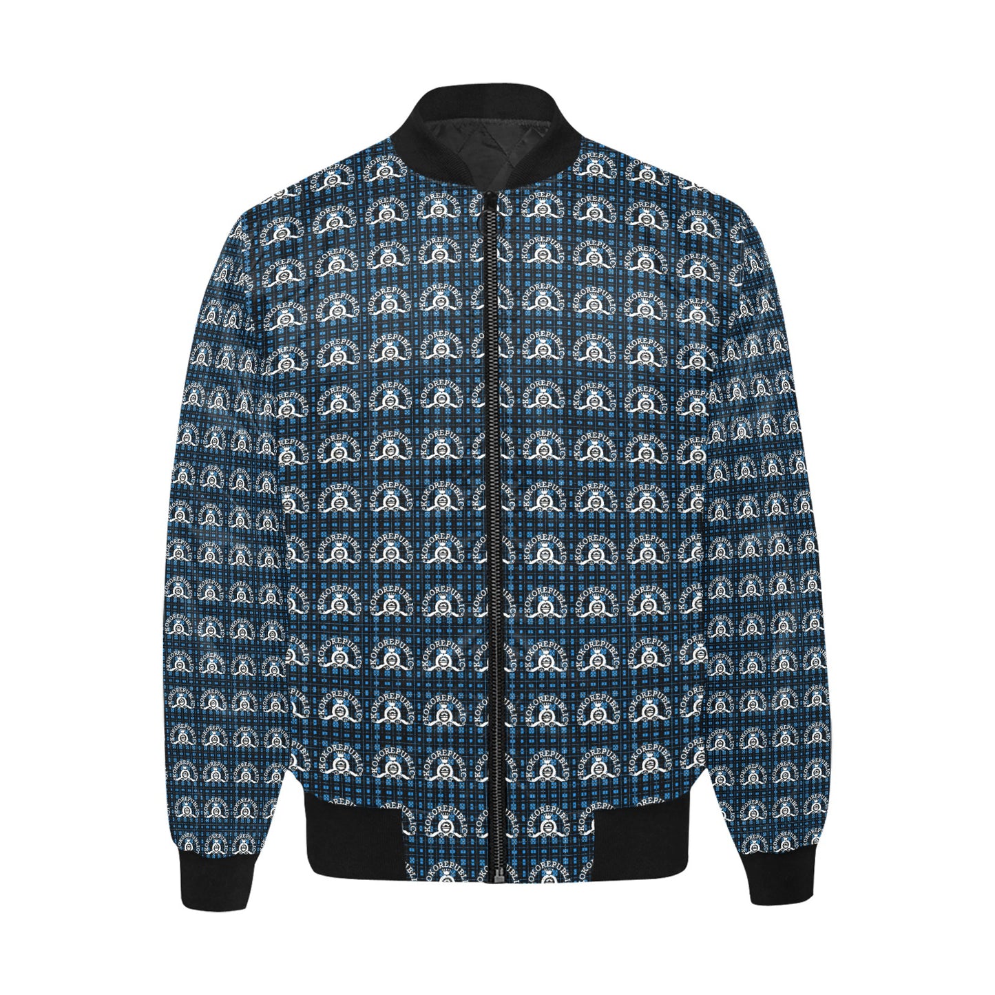 kokorepublic Men's All Over Print Quilted Bomber Jacket(Model H33)