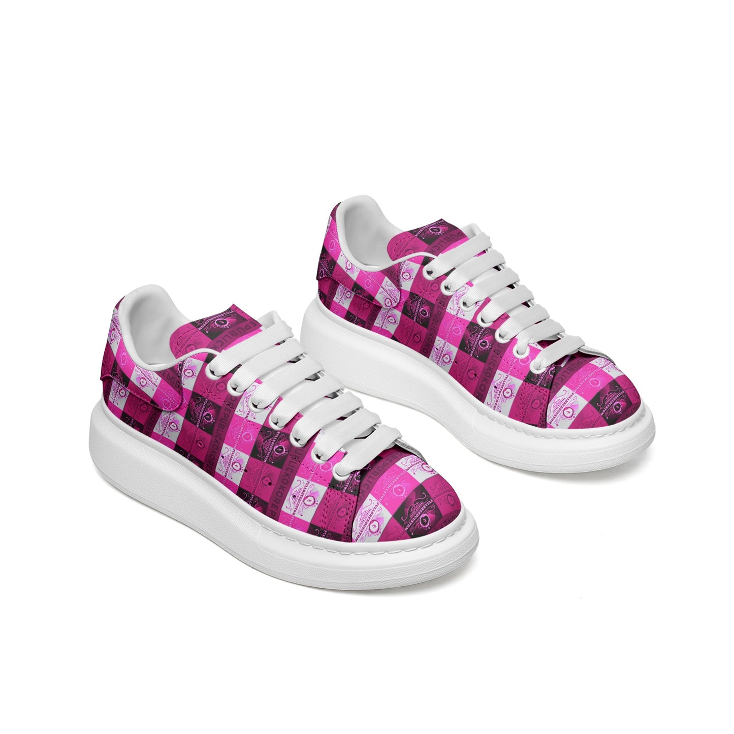 fullbreedcustom Unisex Non Slip Lace Up Faux Leather Sneakers
