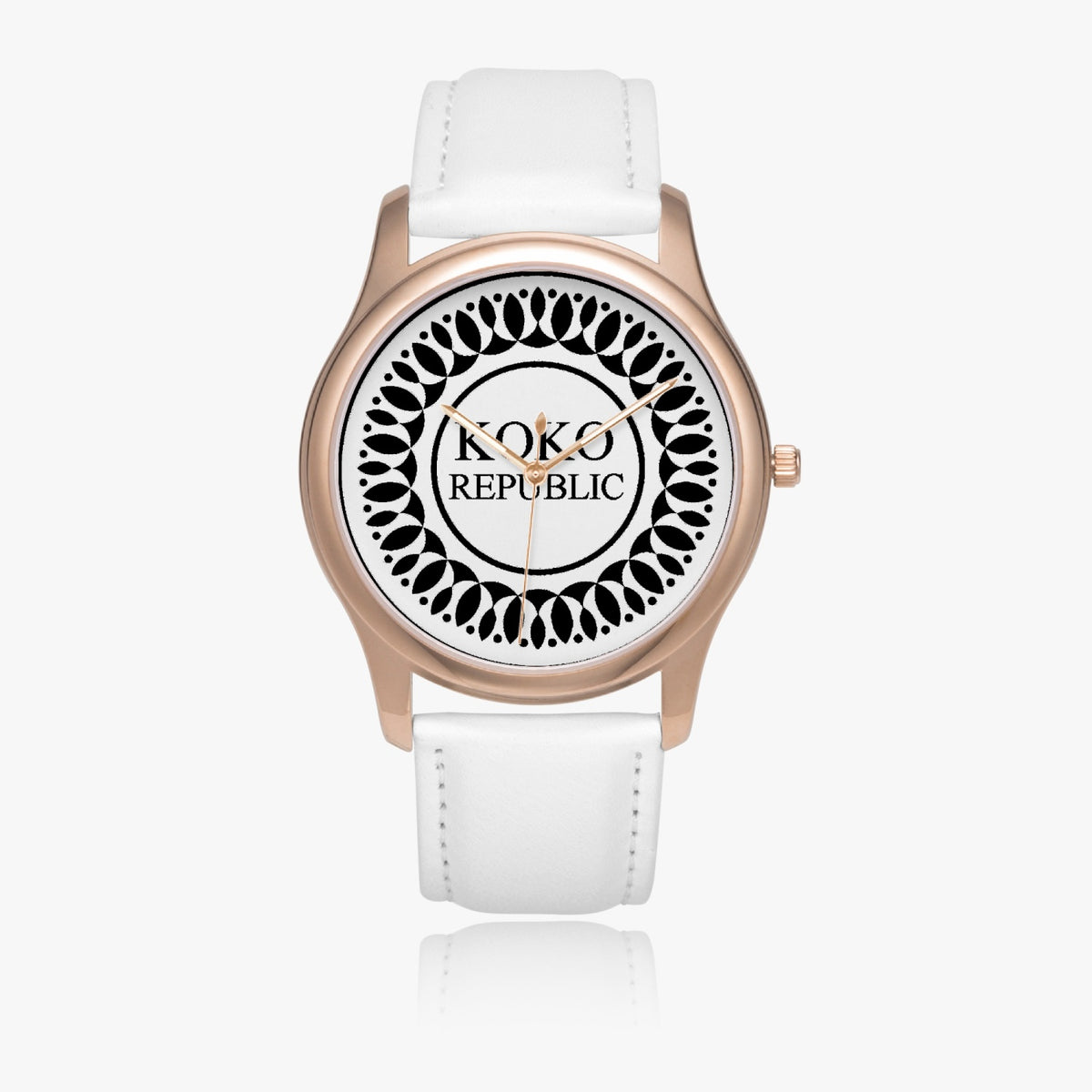 kokorepublic 151. Stylish Leather Strap Classic Quartz Watch (Rose Gold)