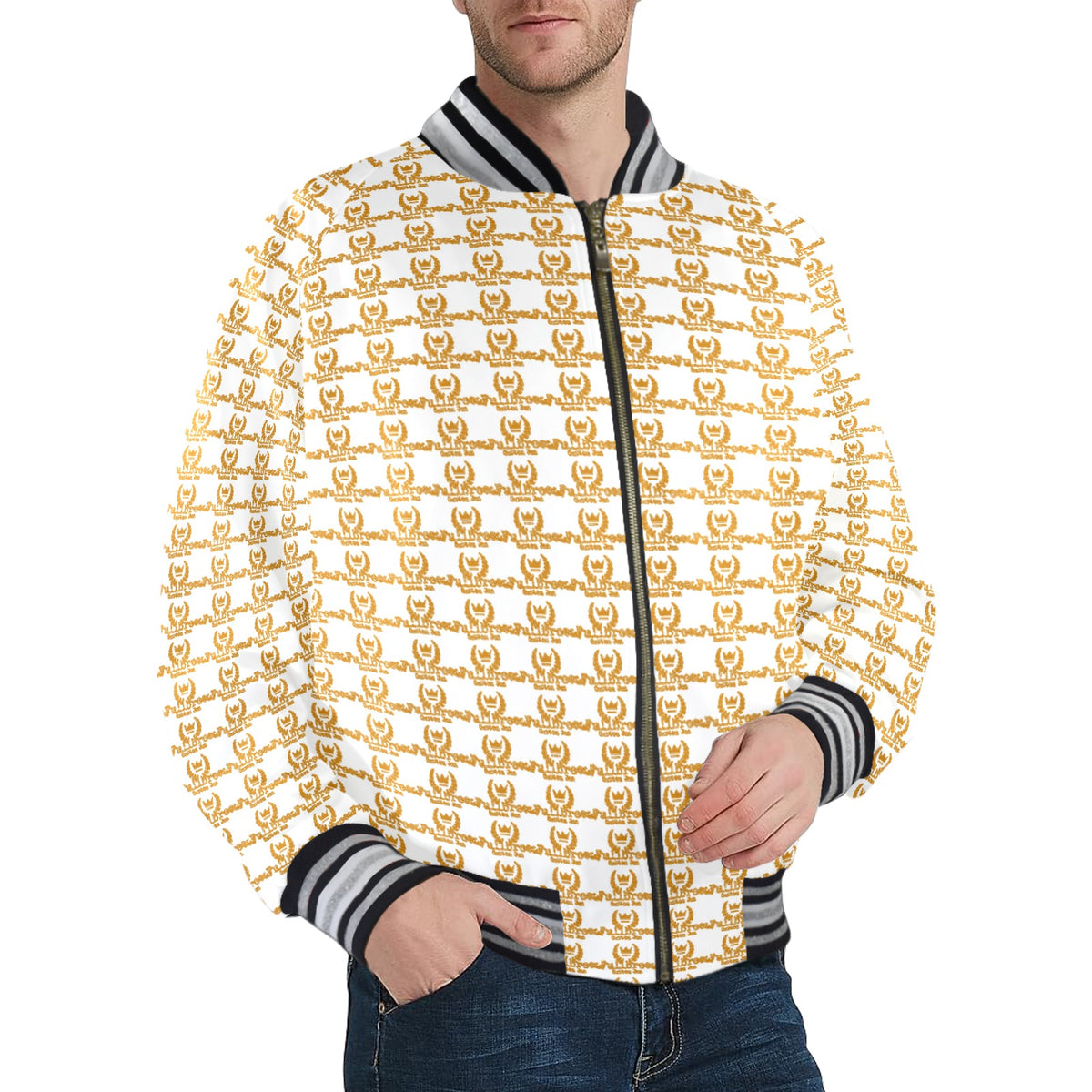 kokorepublic New Men's Striped Trim Bomber Jacket