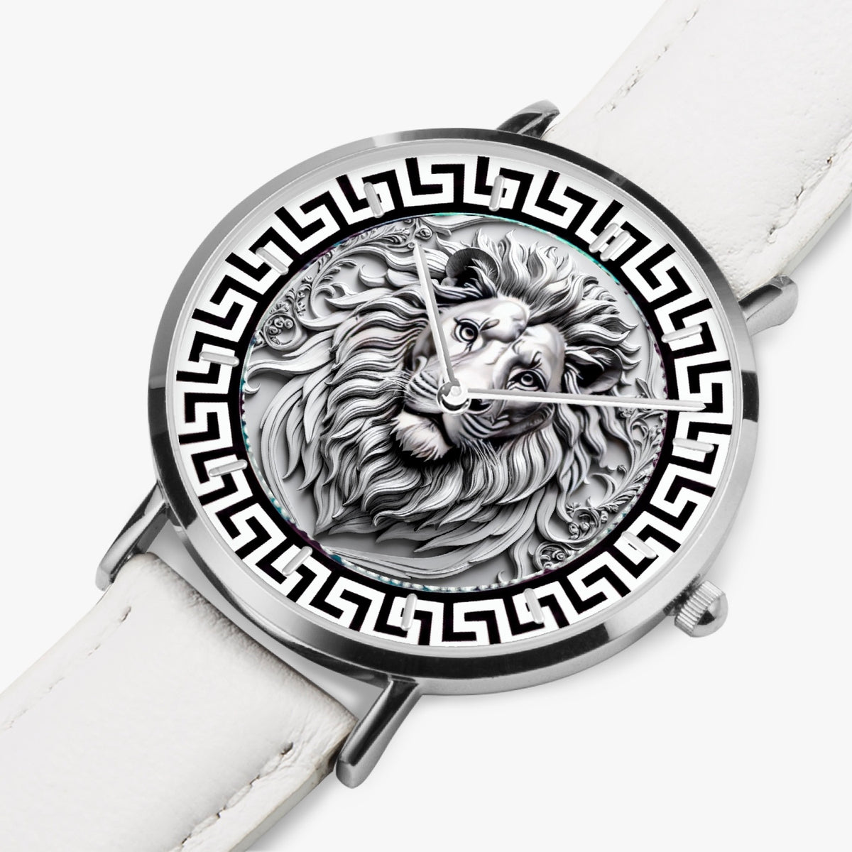 165. Hot Selling Ultra-Thin Leather Strap Quartz Watch (Silver With Indicators)