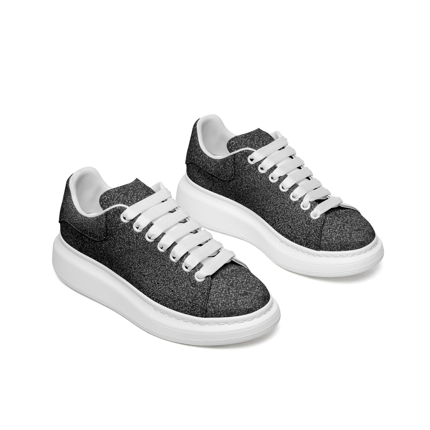 Bellabreed Unisex Non Slip Lace Up Faux Leather Sneakers