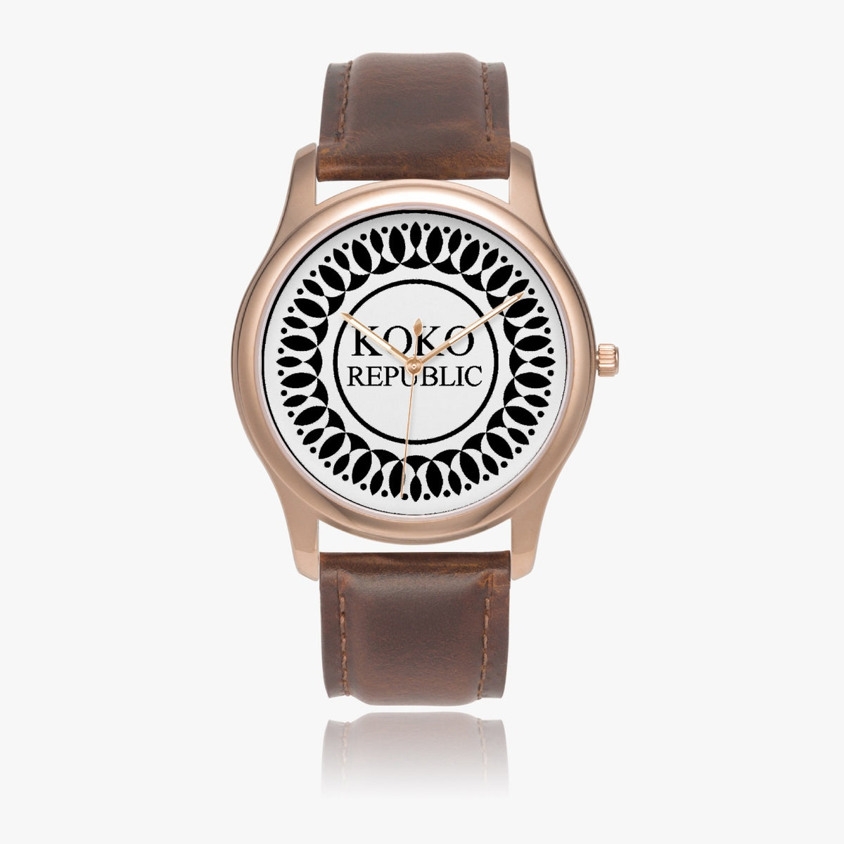 kokorepublic 151. Stylish Leather Strap Classic Quartz Watch (Rose Gold)