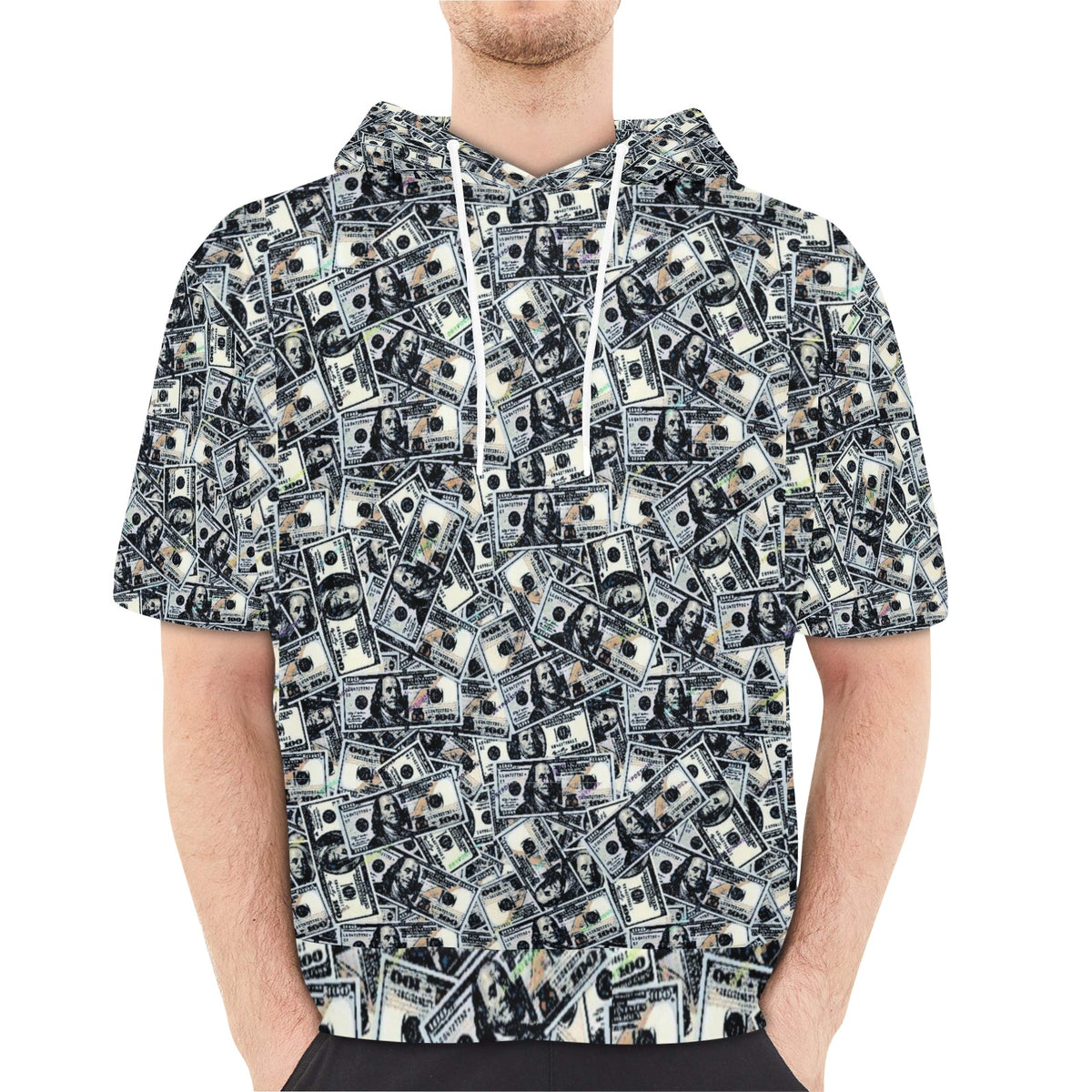 kokorepublic Men's Short Sleeve Fleece Hoodie (H54)