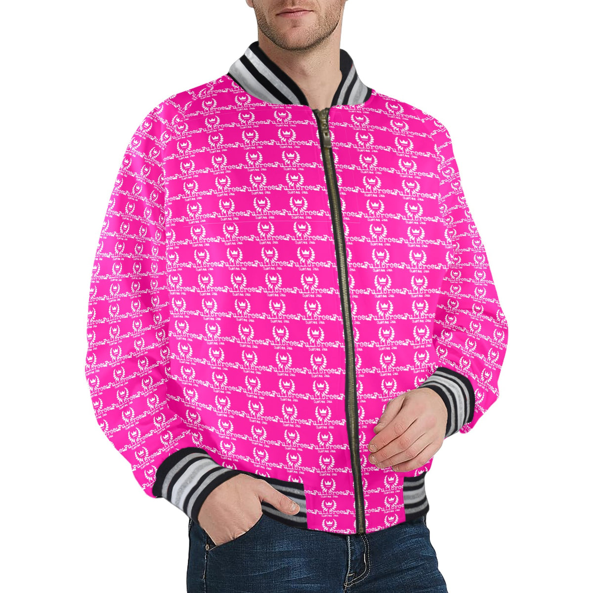 kokorepublic New Men's Striped Trim Bomber Jacket