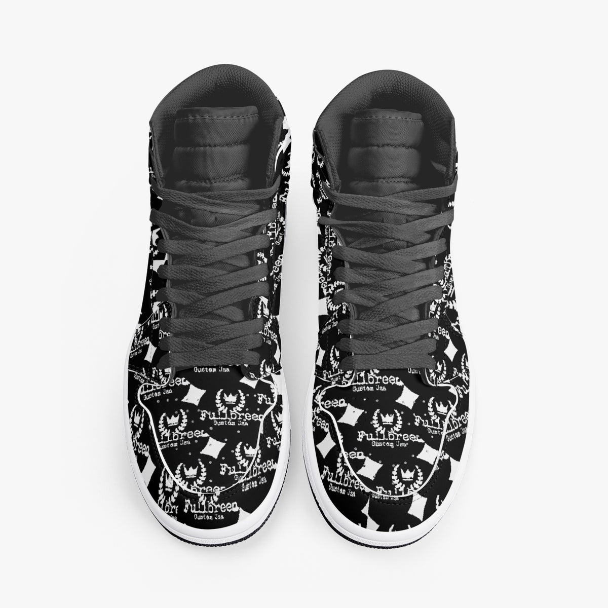 kokorepublic 352. AJ1 Black High-Top Leather Sneakers