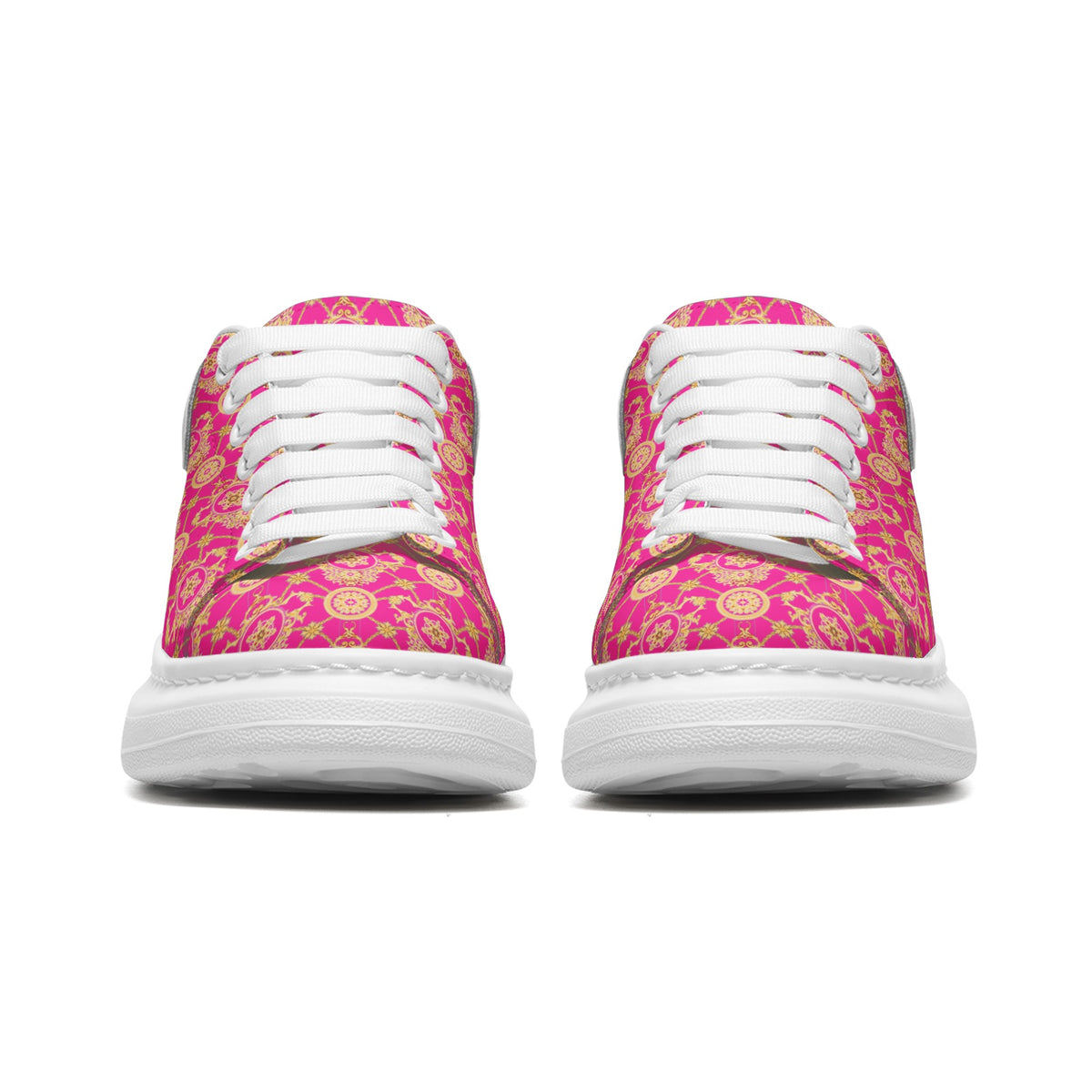 Unisex Non Slip Lace Up Faux Leather Sneakers
