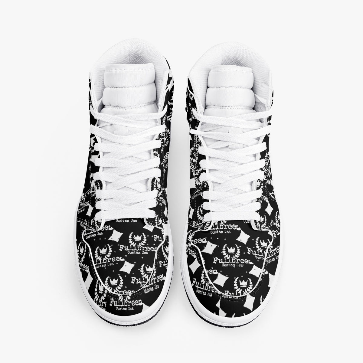 kokorepublic 352. AJ1 Black High-Top Leather Sneakers
