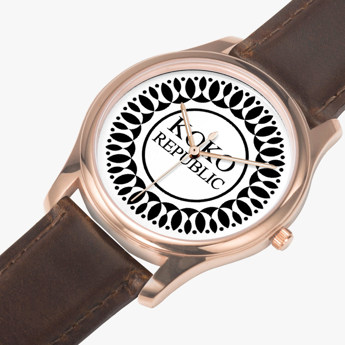 kokorepublic 151. Stylish Leather Strap Classic Quartz Watch (Rose Gold)