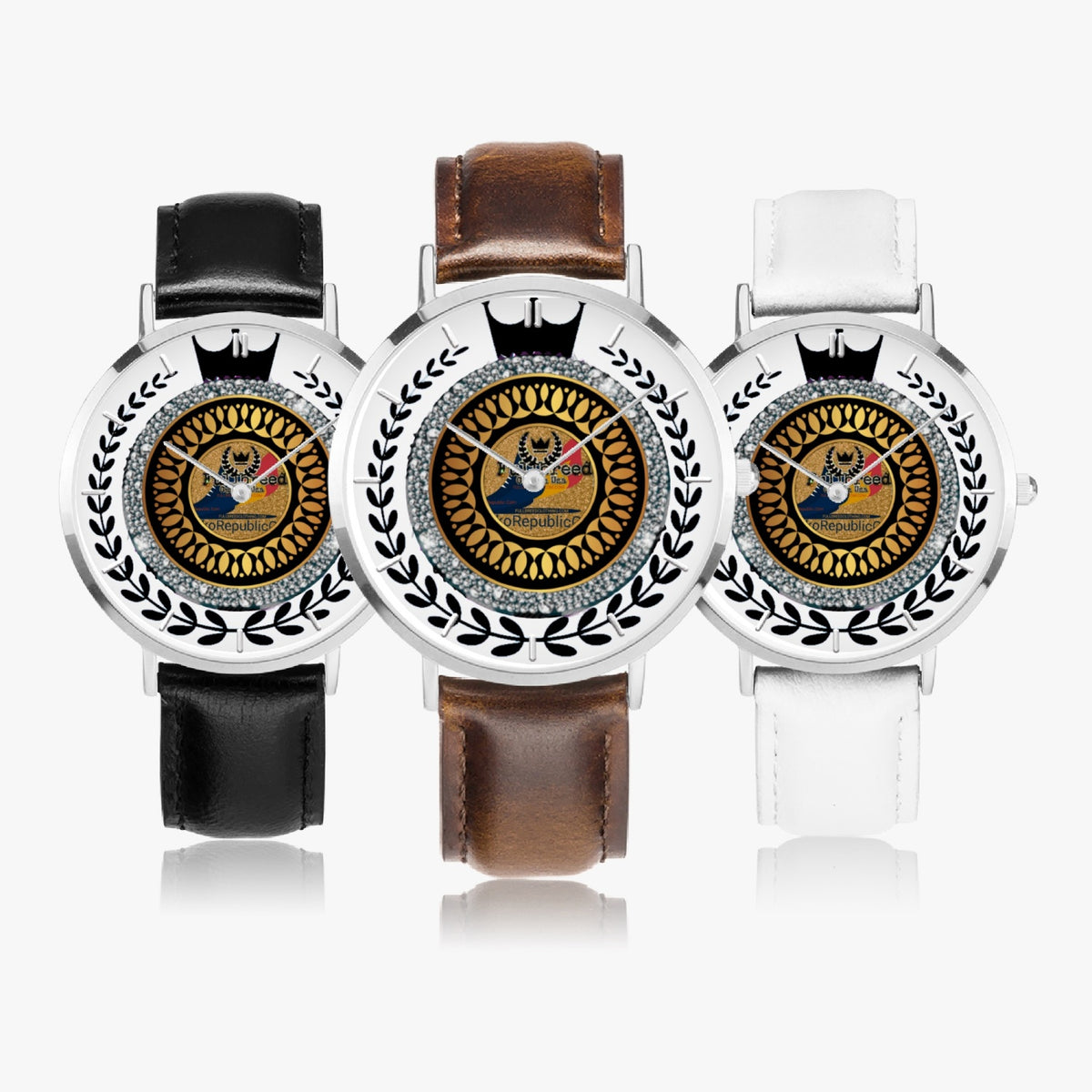 kokorepublic 165. Hot Selling Ultra-Thin Leather Strap Quartz Watch (Silver With Indicators)