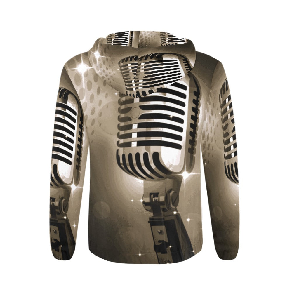 kokorepublic Men's All Over Print Full Zip Hoodie (Model H14)