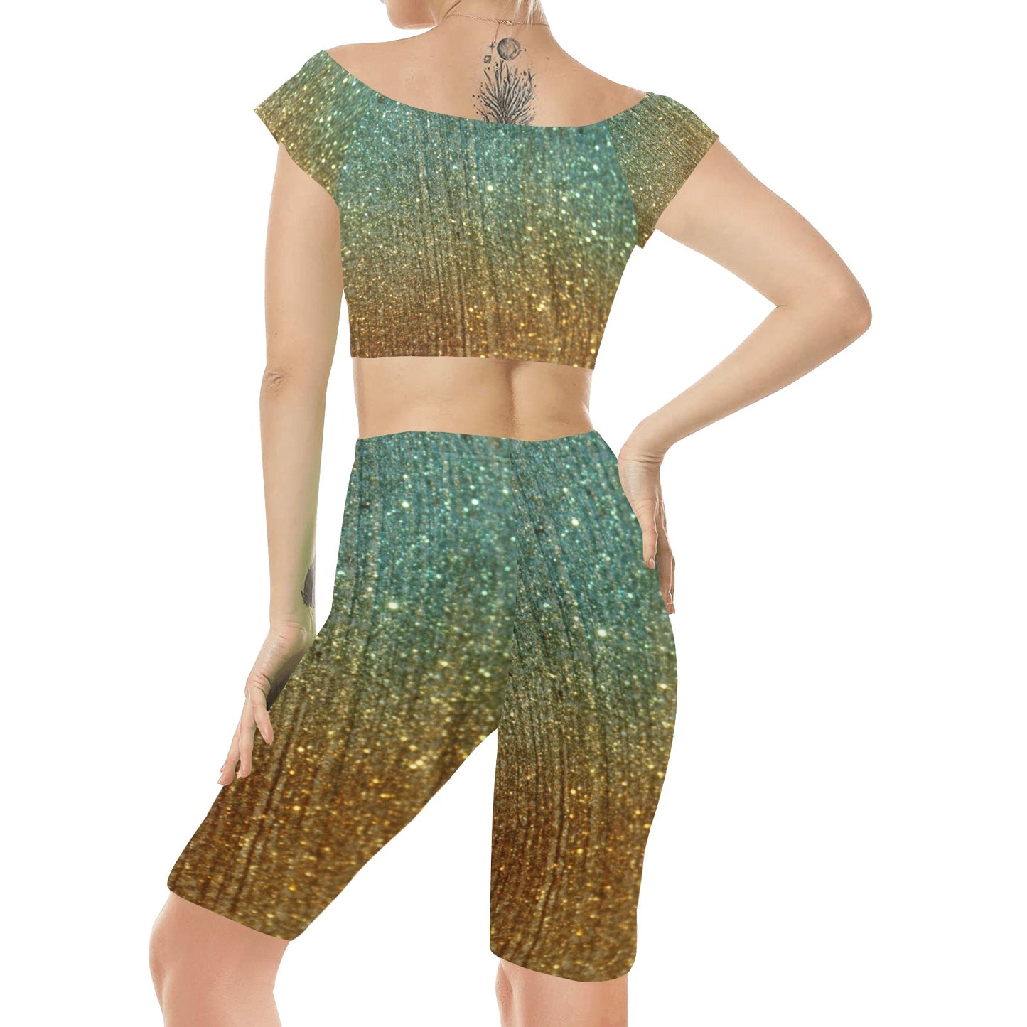kokorepublic Women's Crop Top Yoga Set(Sets 06)