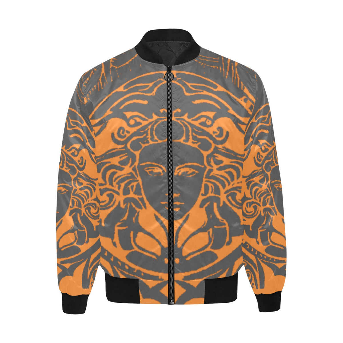 kokorepublic Men's All Over Print Quilted Bomber Jacket(Model H33)