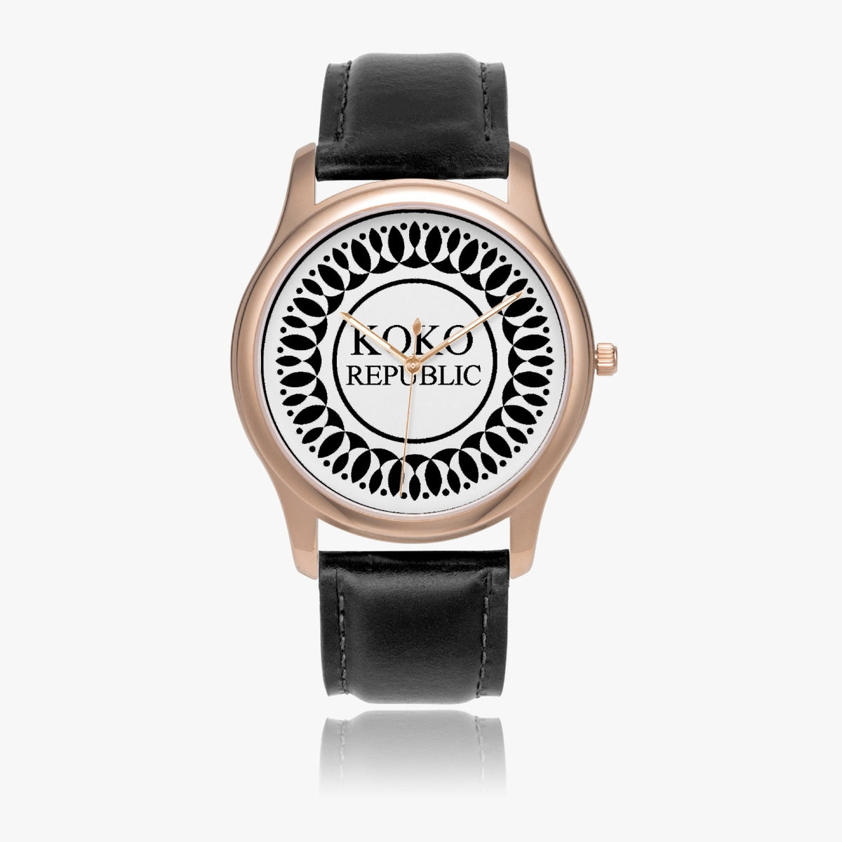 kokorepublic 151. Stylish Leather Strap Classic Quartz Watch (Rose Gold)