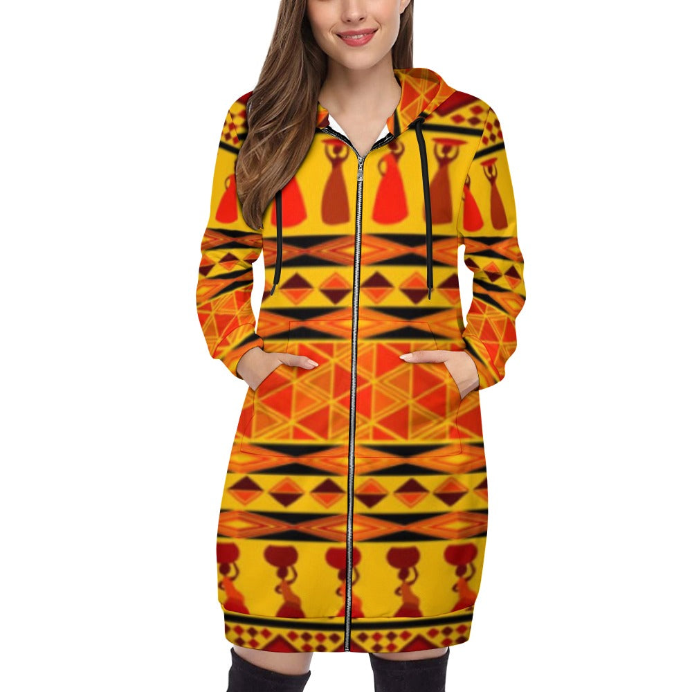 Kokorepublic Women's full print long Hoodie