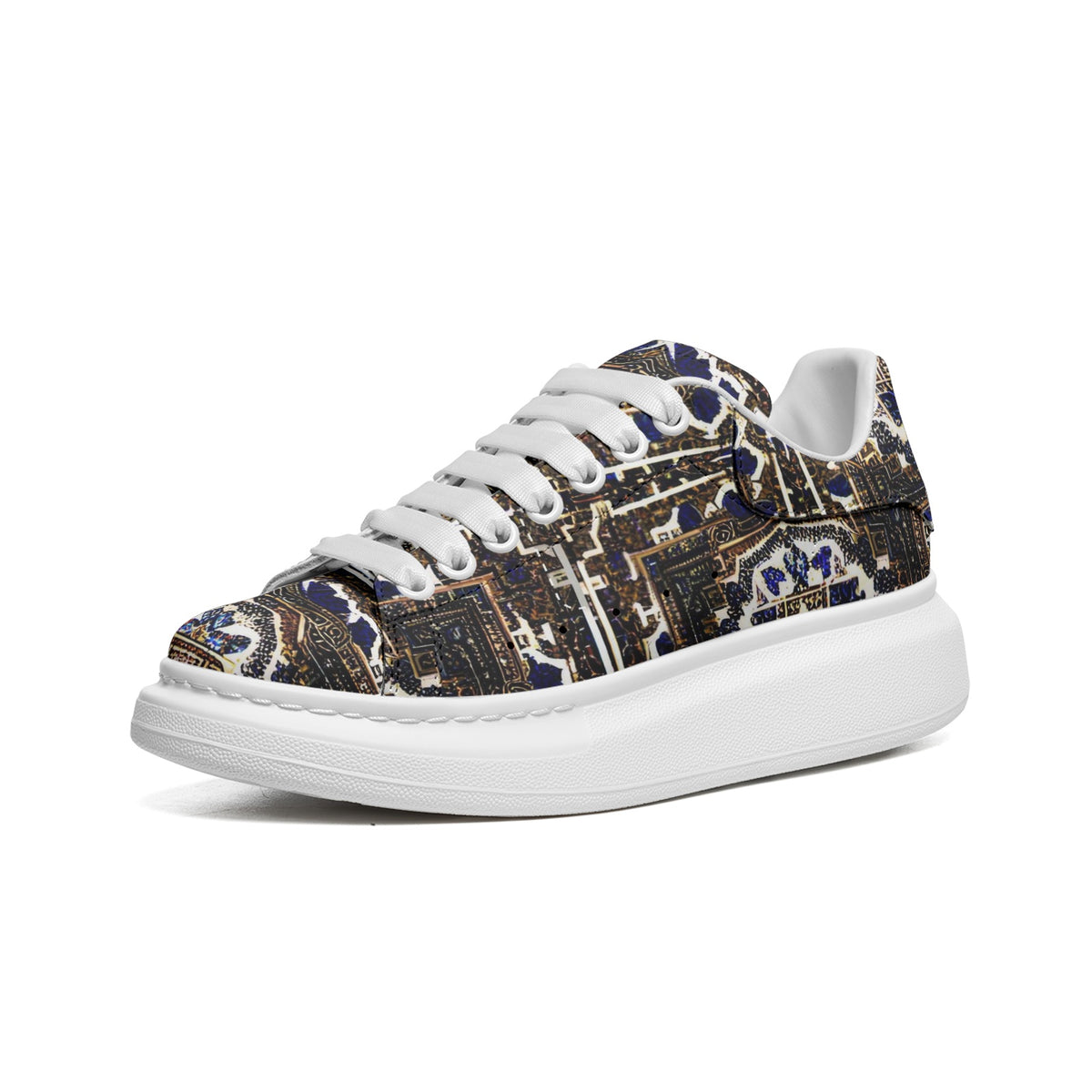 kokorepublic Unisex Non Slip Lace Up Leather Sneakers