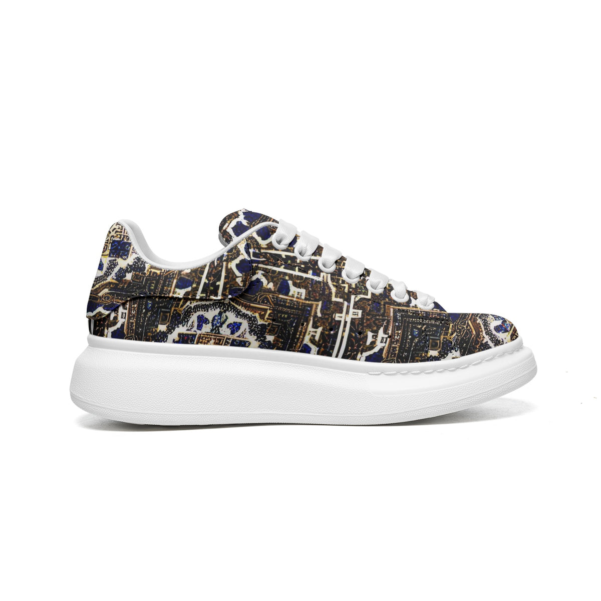kokorepublic Unisex Non Slip Lace Up Leather Sneakers